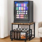 Enkrio Mini Fridge Stand with Storage Drawer