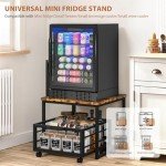 Enkrio Mini Fridge Stand with Storage Drawer
