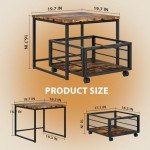 Enkrio Mini Fridge Stand with Storage Drawer