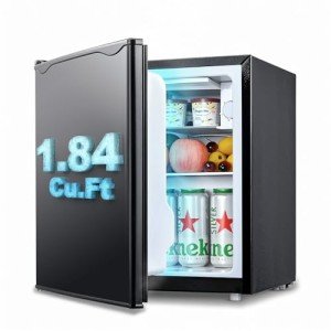 Anypro Compact Mini Fridge with Freezer, Black
