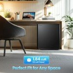 Anypro Compact Mini Fridge with Freezer, Black