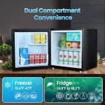 Anypro Compact Mini Fridge with Freezer, Black