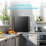 Anypro Compact Mini Fridge with Freezer, Black