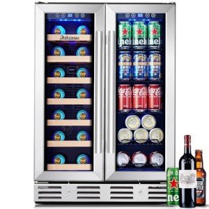 Kalamera 24" Dual Zone Wine Cooler and Fridge