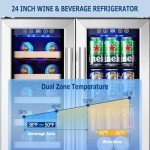 Kalamera 24" Dual Zone Wine Cooler and Fridge