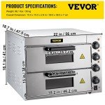 14" Double Deck Countertop Pizza Oven - 110V