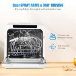 Compact Portable Dishwasher with 5 Washing Programs