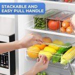 10 Pack Stackable Clear Refrigerator Organizer Bins