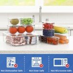 10 Pack Stackable Clear Refrigerator Organizer Bins