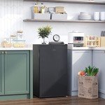 HOMCOM 3.2 Cu.Ft Mini Fridge with Freezer