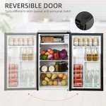 HOMCOM 3.2 Cu.Ft Mini Fridge with Freezer