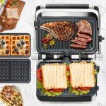 Commercial Smokeless Panini Grill Press with Removable Plates
