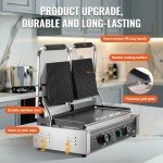 VEVOR 3600W Stainless Steel Panini Grill & Press
