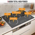 Traenvir 30” Electric Cooktop with 5 Burners