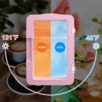 6L Mini Skincare Fridge with LED Mirror - Pink