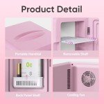 6L Mini Skincare Fridge with LED Mirror - Pink