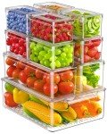 KEMETHY 11-Piece Stackable Fridge Organizer Set