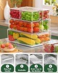 KEMETHY 11-Piece Stackable Fridge Organizer Set