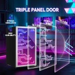 Gaming Beverage Refrigerator with LED Lighting, 120 Cans
