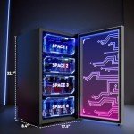 Gaming Beverage Refrigerator with LED Lighting, 120 Cans