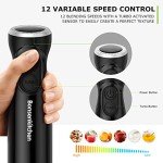Bonsenkitchen 12-Speed Immersion Hand Blender Set