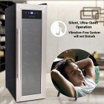 NutriChef 12-Bottle Countertop Wine Cooler Fridge