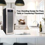 NutriChef 12-Bottle Countertop Wine Cooler Fridge