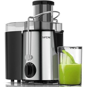 SiFENE Silver Juicer with Large 3” Feed Chute