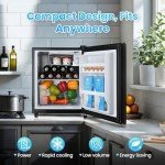 Anypro Mini Fridge with Freezer - Compact & Quiet