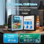 Anypro Mini Fridge with Freezer - Compact & Quiet