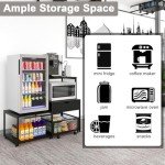 Mini Fridge Stand with Storage and Power Outlet