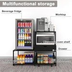 Mini Fridge Stand with Storage and Power Outlet