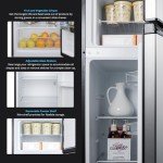 Stainless Steel 22" Refrigerator-Freezer with Adjustable Shelves