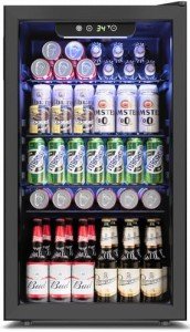 Feelfunn 3.2 Cu.Ft Mini Fridge with Glass Door