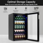 Feelfunn 3.2 Cu.Ft Mini Fridge with Glass Door