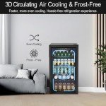 Feelfunn 3.2 Cu.Ft Mini Fridge with Glass Door