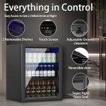 1.7 Cu.ft Beverage Cooler Mini Fridge with Glass Door