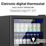 1.7 Cu.ft Beverage Cooler Mini Fridge with Glass Door