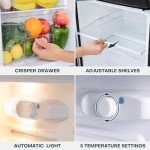 Upstreman 3.2 Cu.Ft Double Door Mini Fridge