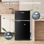 Upstreman 3.2 Cu.Ft Double Door Mini Fridge