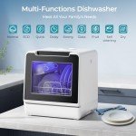 EUHOMY Compact Portable Dishwasher with 8 Programs