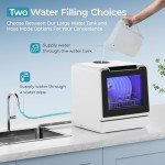 EUHOMY Compact Portable Dishwasher with 8 Programs