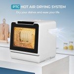 EUHOMY Compact Portable Dishwasher with 8 Programs