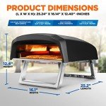 NutriChef Portable Gas Pizza Oven with Burner