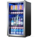 Mini Beverage Refrigerator with Glass Door, 3.2 Cu.Ft