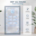 Mini Beverage Refrigerator with Glass Door, 3.2 Cu.Ft