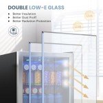 Mini Beverage Refrigerator with Glass Door, 3.2 Cu.Ft