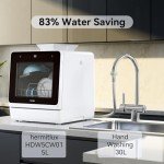 Compact Portable Dishwasher with 7 Washing Programs