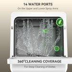 Compact Portable Dishwasher with 7 Washing Programs