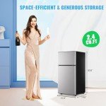 DEMULLER Mini Fridge with Freezer - 2.4 Cu.Ft